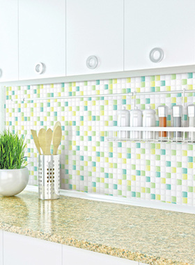 马赛克墙纸自粘壁纸厨房墙面翻新贴卫生间贴纸浴室防水瓷砖贴清爽