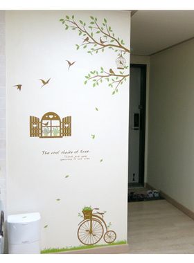 创意墙贴纸客厅电视背景墙壁贴画防水双面玻璃贴窗贴窗花窗外燕飞