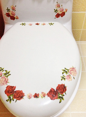 防水瓷砖贴纸遮钉眼补洞墙贴卫生间浴室装饰橱柜家具马桶贴画花卉