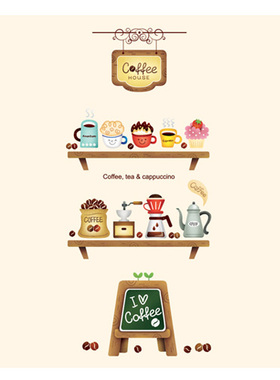 创意厨房防水瓷砖贴冰箱侧面装饰贴纸贴画餐厅双面玻璃贴墙贴咖啡