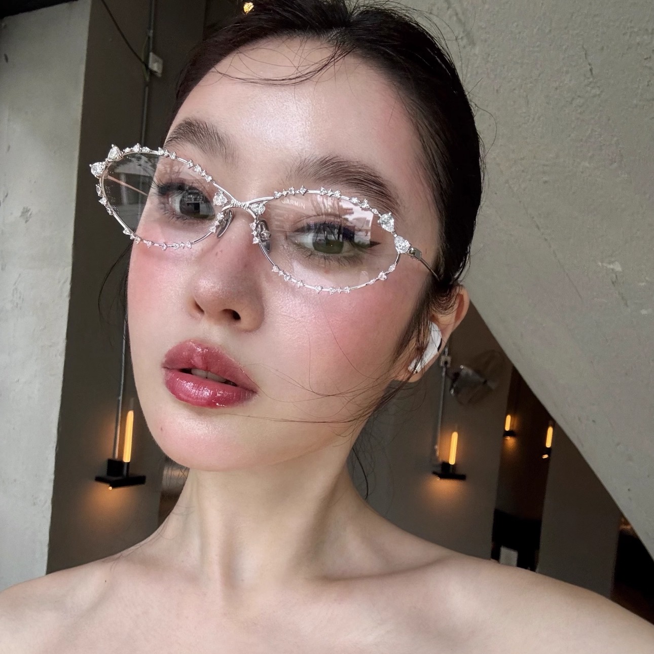 404的复古前卫时髦Y2K椭圆眼镜