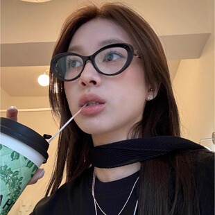 404 店复古TR材质猫眼眼镜防蓝光配度数高度近视素颜平光镜框女