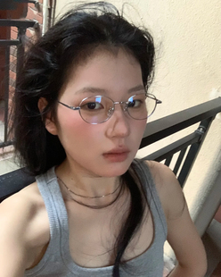 404 店复古纯钛椭圆金属眼镜冷清高智感淡人平光镜高度近视文艺