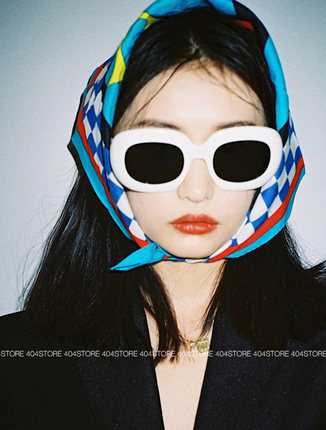 404的店粗框复古大框方圆墨镜防紫外线太阳眼镜显脸小网红同款酷