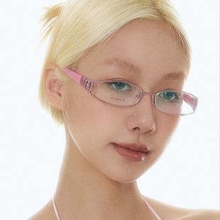 404 店复古椭圆金属粉红色眼镜配度数90年代千禧风斯文甜Y2K素颜