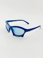 Blue Frame Iridescent Lens