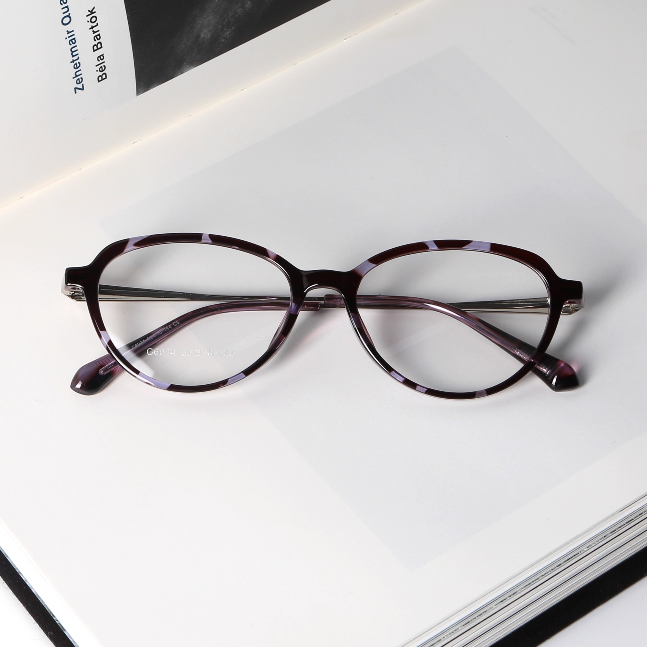 404的店复古椭圆大框猫眼眼镜