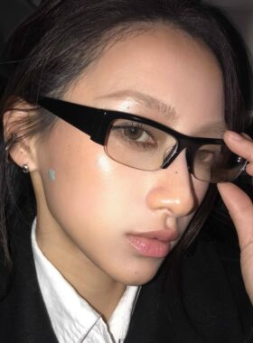书呆子半框板材miu系黑框眼镜