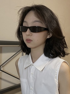 404 店Y2K窄框细边墨镜时髦未来风黑客太阳眼镜防紫外线男女甜酷