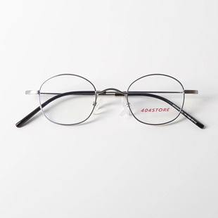 404 店小框方圆斯文眼镜半钛书呆子配度数近视镜框显脸小框男女