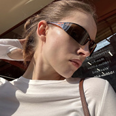 404 原创自制 店复古新浪潮连体金属90s时髦墨镜Y2K太阳眼镜