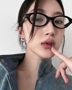 404 时髦复古小椭圆素颜眼镜配度数书呆子ins防蓝光镜架 店韩版