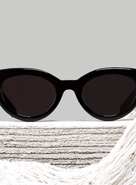 404的店明星同款太阳眼镜黑色猫眼墨镜女ins椭圆复古原宿2025年新