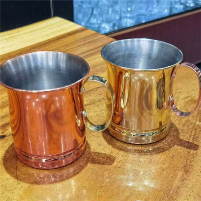 日式不锈钢莫斯科骡子杯铜杯Moscow Mule马克杯鸡尾酒杯