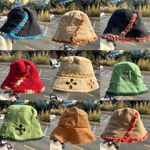 3S-27森系多款斜边毛线钩针镂空花朵设计感街头出游渔夫帽Z25-12