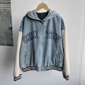 166男士 春款 长袖 外套上衣叠穿洋气时髦水洗牛仔百搭宽松D25