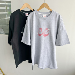 154夏季 T恤H25 潮流时尚 短袖 印花字母设计感小众高克重情侣款