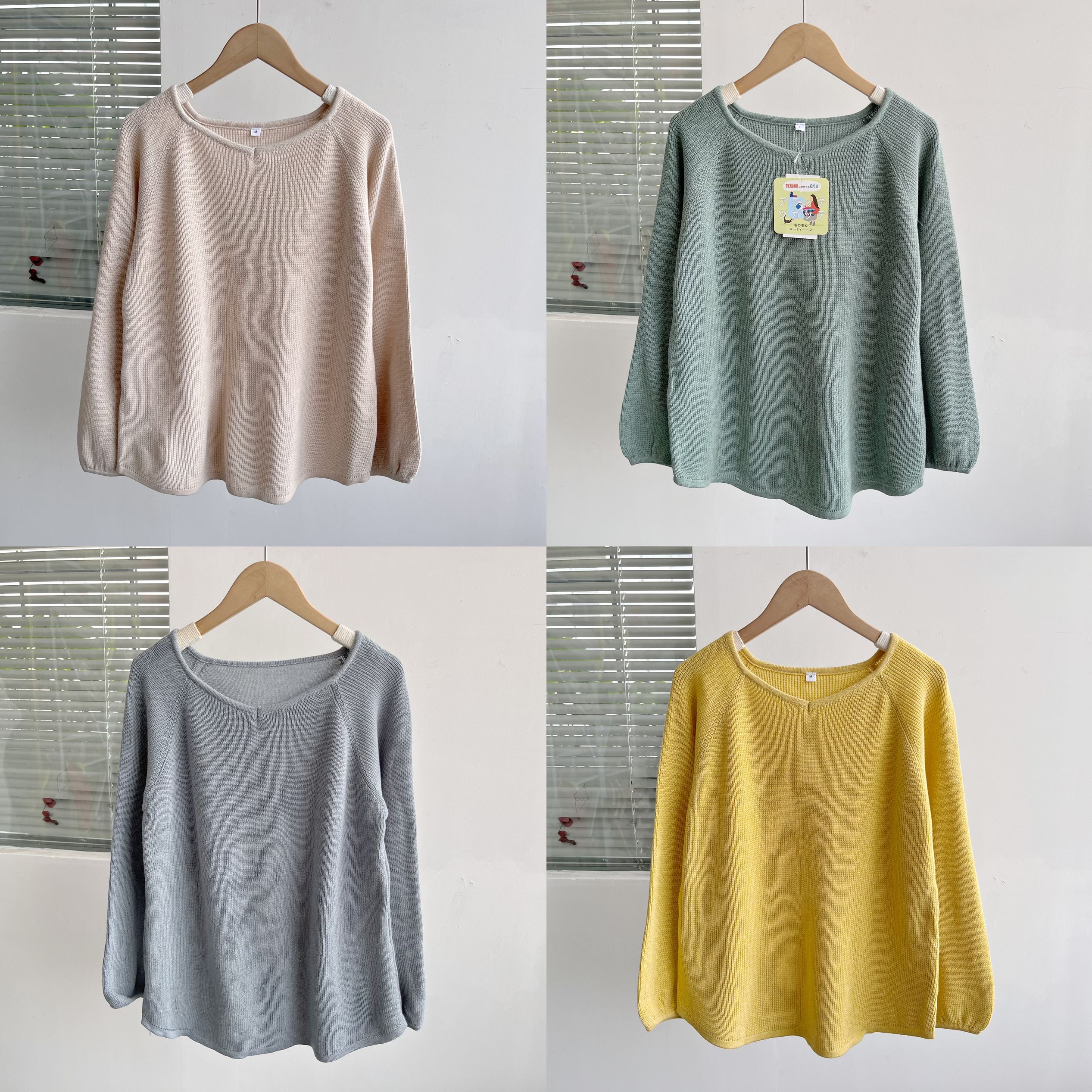 Y3-55女装慵懒风圆领宽松套头纯色上衣百搭休闲简约时尚J25-3