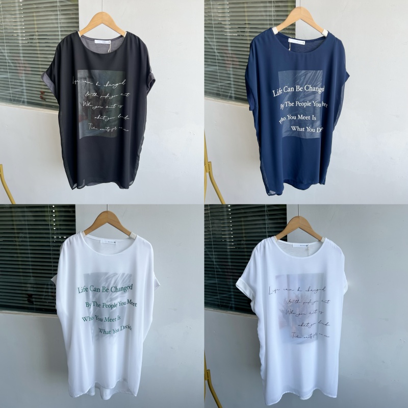 2S-27夏季设计感短袖T恤上衣宽松字母显瘦休闲百搭舒适简约Y25-6