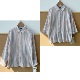 H25 2d1 44日单复古文艺感条纹翻领小众设计松弛感舒适百搭衬衫