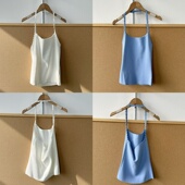 南5 63日系挂脖针织吊带花边设计感温柔性感重磅露背上衣Z26