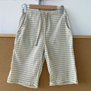 Z25 可外穿沙滩裤 45薄简约抽绳条纹设计感舒适透气家居裤 楼8A