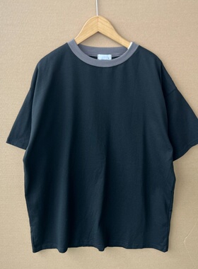 2G1-13夏大码男女同款短袖T恤上衣圆领设计感宽松极简老钱风Y25-8
