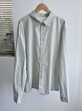 微瑕纯色衬衫长袖时尚百搭基础款休闲衬衣春夏季宽松舒适设计感Y7