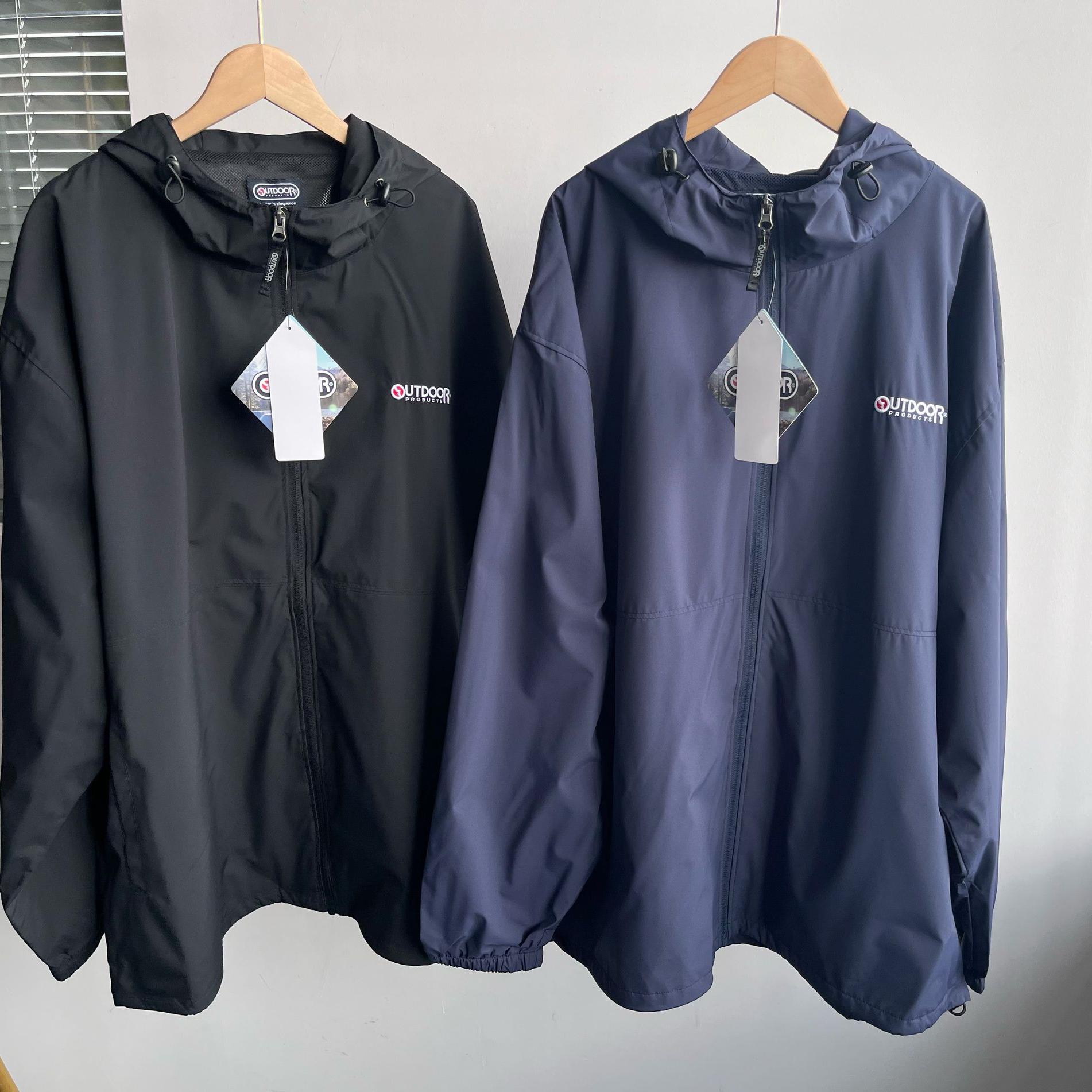 日单纯色风衣户外服防水防风春秋季大码冲锋衣男士连帽夹克外套C8