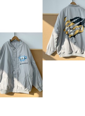 2B1-88冬季款卡通印花棒球服夹克男女同款时尚保暖棉服外套H25-11