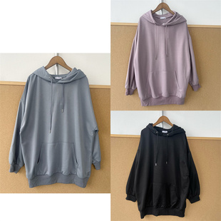 韩系慵懒风大码 90早春新款 宽松连帽卫衣男女同款 T26