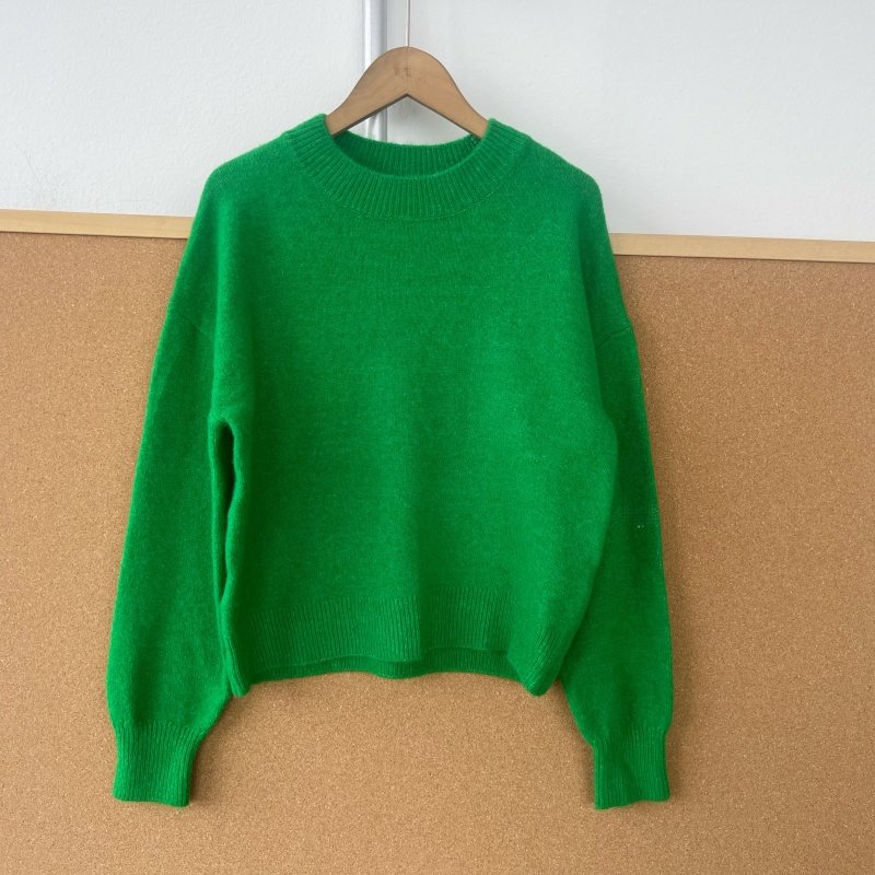 楼5-51含8%羊毛秋冬季纯色长袖套头毛衣宽松内搭简约圆领Y25-10