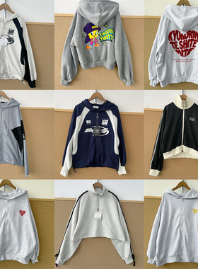 2F-38不退换！成人中大童款卫衣合集！卡通印花爱心刺绣开衫T26-3