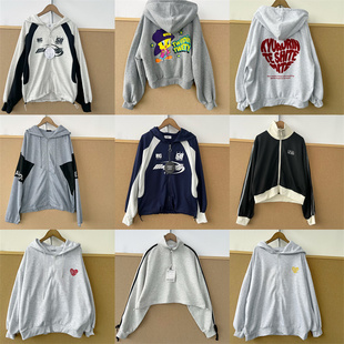 38不退换 T26 成人中大童款 卡通印花爱心刺绣开衫 卫衣合集