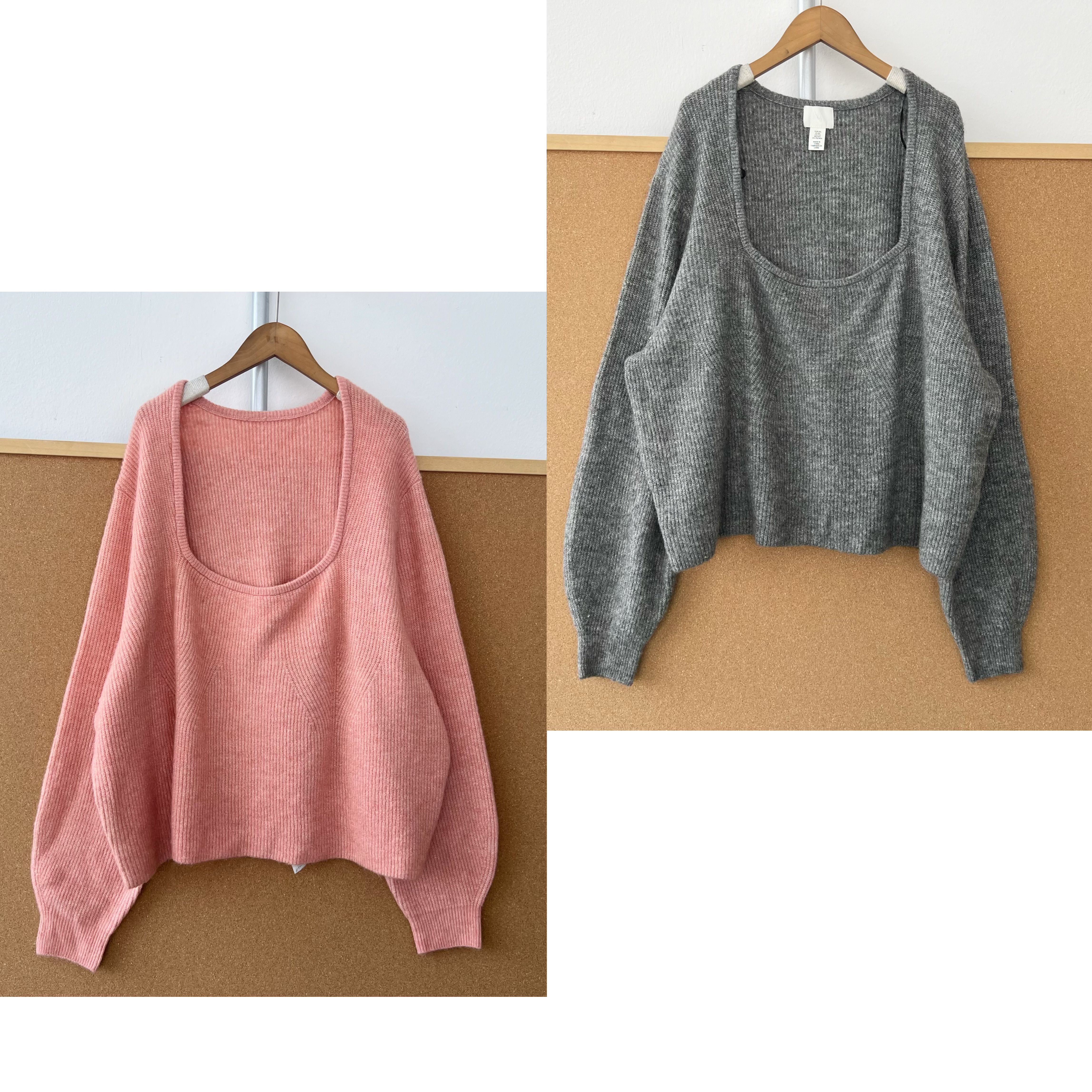 2W-42含4%羊毛大码微松垮U型肌理内搭甜美软糯气质短款毛衣H25-11