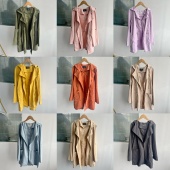 外套气质休闲上衣HJ25 2H1 2默认无扣无抽绳纯色简约中长款