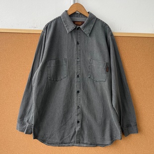 复古日常百搭休闲时尚 男女款 宽松软牛仔长袖 衬衫 2T1 Z25 27韩版
