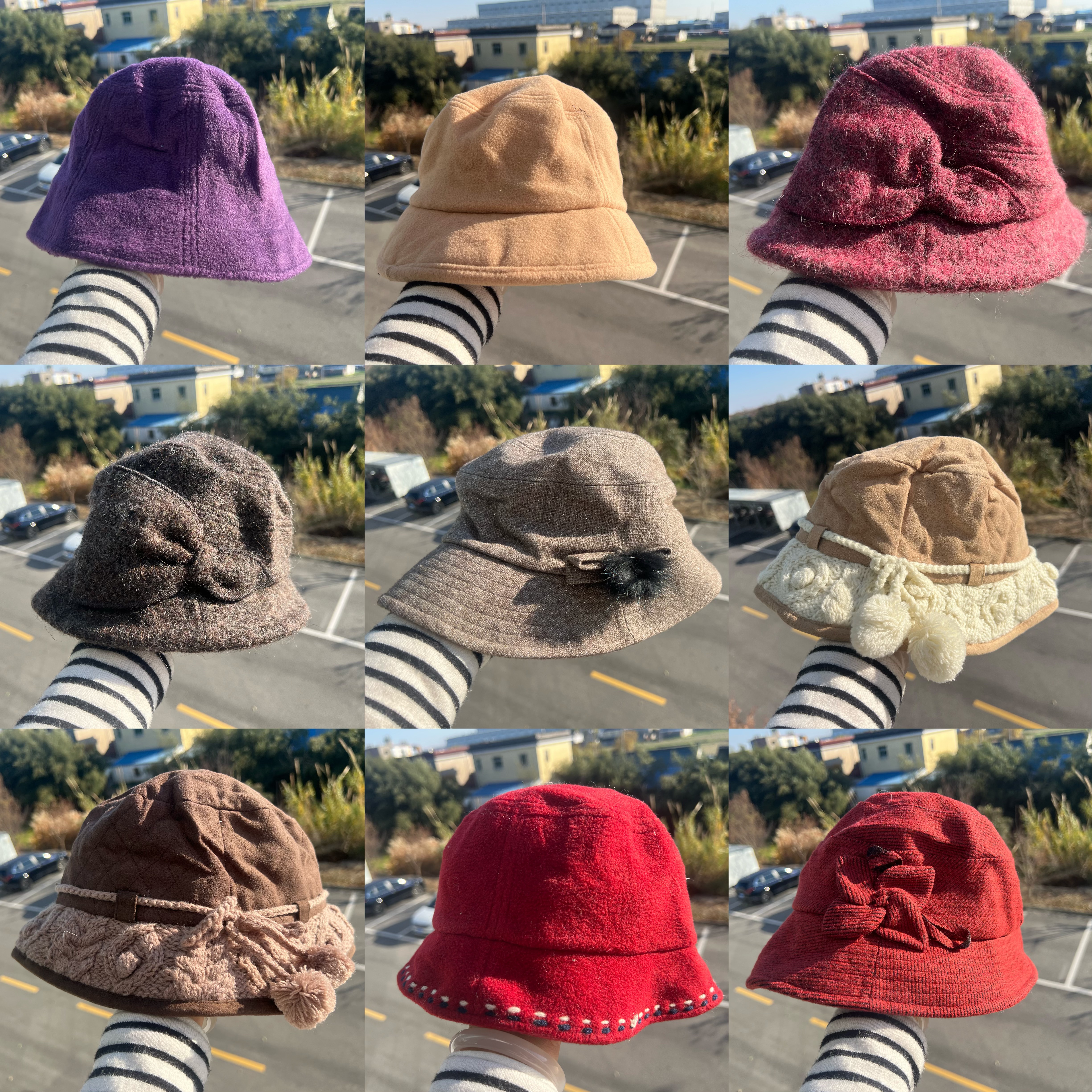 3S-22森系多款保暖氛围感显脸小甜美气质设计感渔夫帽盆帽H25-12