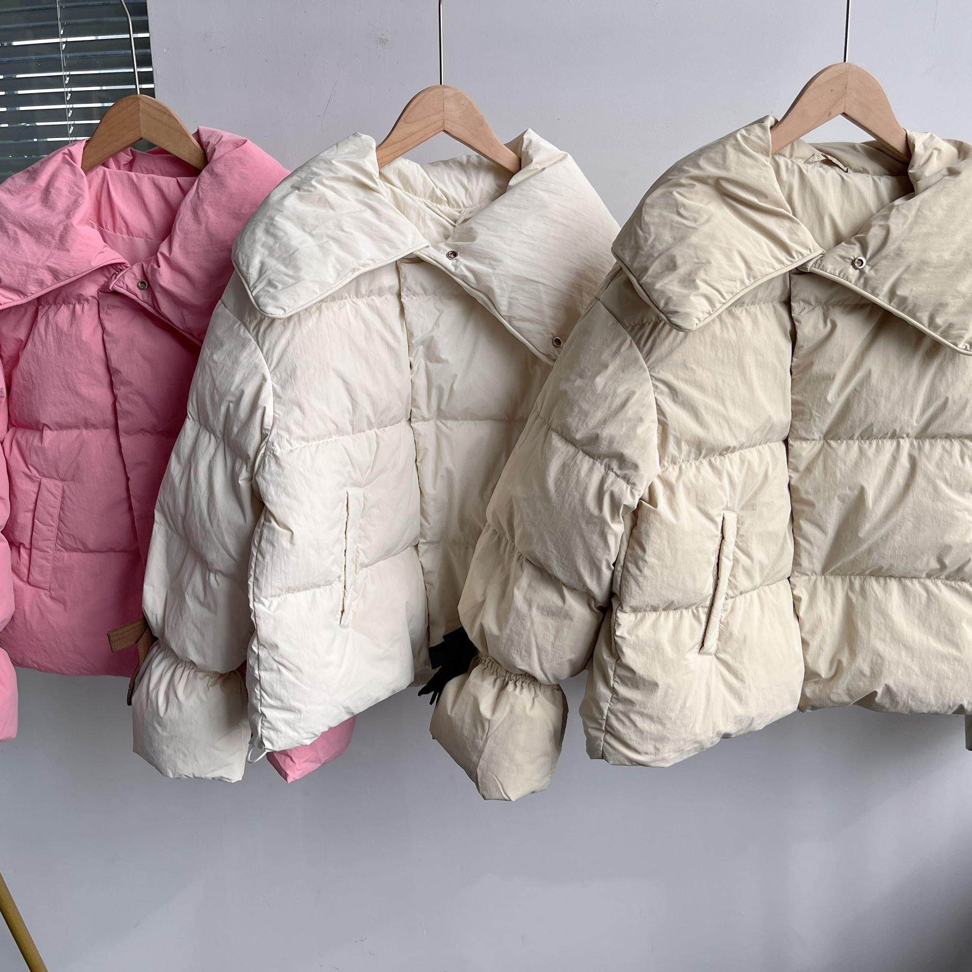 微瑕冬新款羽绒服短款小个子甜美小香风蝴蝶结宽松舒适面包服H10