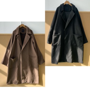 大衣外套H25 气质立体大口袋松弛感复古翻领中长款 50时尚 2G1