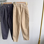 H25 38春秋时尚 休闲灯芯绒半松紧腰细条气质潮流百搭休闲长裤