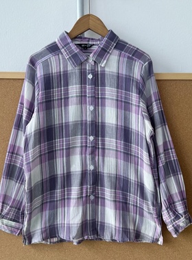 2O-41纯棉长袖单排扣韩宽松百搭通勤休闲上衣条纹森系复古Y25-11