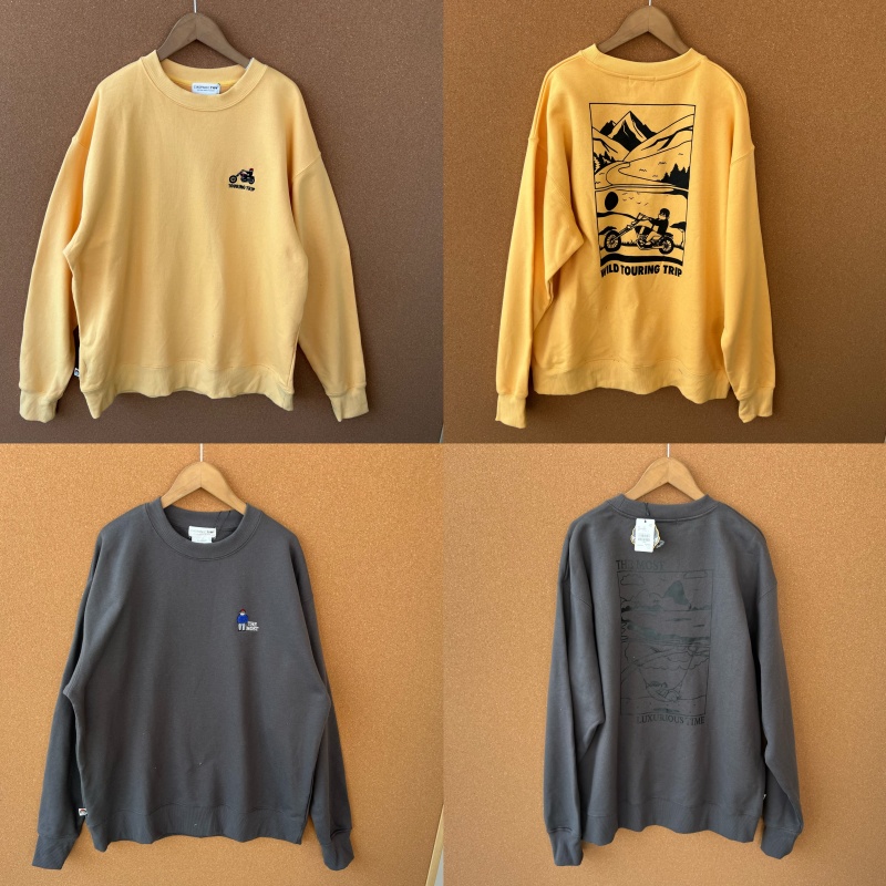 2n1-19套头长袖春秋季圆领刺绣LOGO背后卡通印花宽松显瘦Y25-9