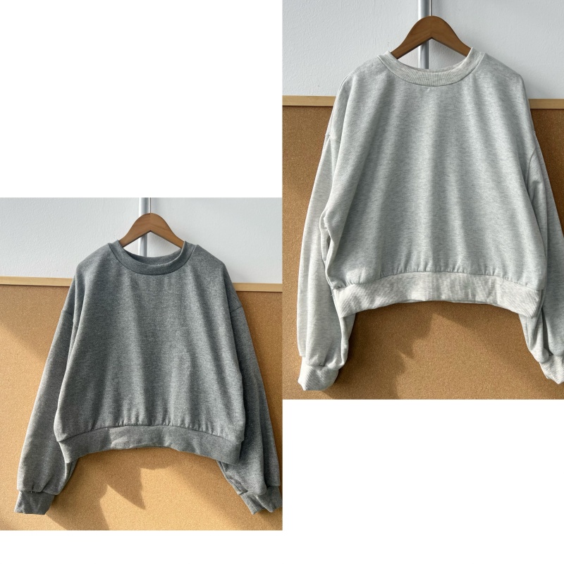 南9-7日单毛圈微瑕圆领短款卫衣慵懒风简约百搭显瘦上衣Z25-11