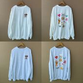 圆领猫和老鼠小刺绣后背印花减龄舒适简约卫衣H25 2n1 4春秋长袖
