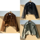 175默认没有袖 拌 女士百搭氛围感短款 外套复古双排扣Y26