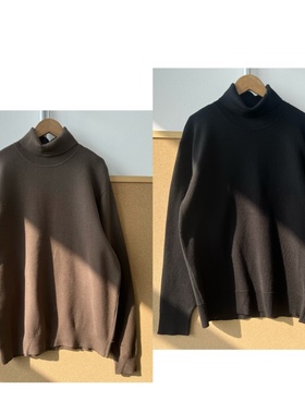 A4-121质感很好！厚实高领重磅舒适亲肤简约针织衫慵懒风Z26-1