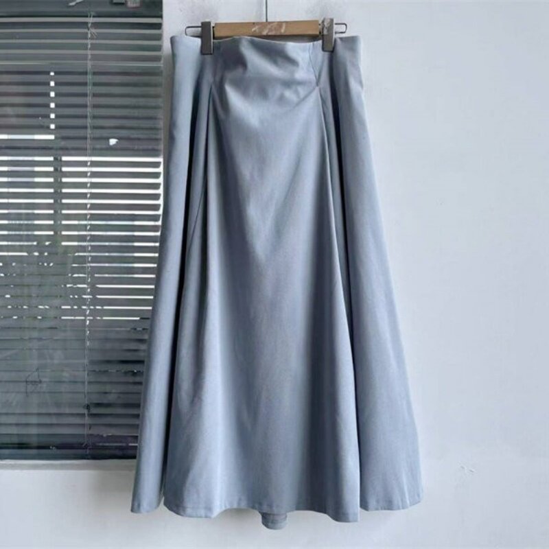 西3-29日单女装大码宽松百搭高腰中长裙子显瘦A字半身裙Y26-3