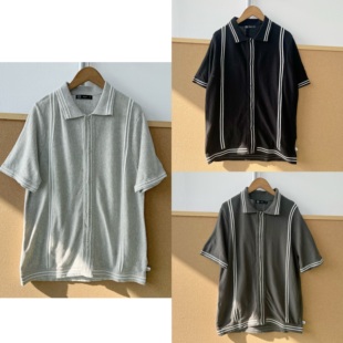 H25 T恤polo衫 106老钱风针织翻领扣可解开软糯舒适亲肤短袖