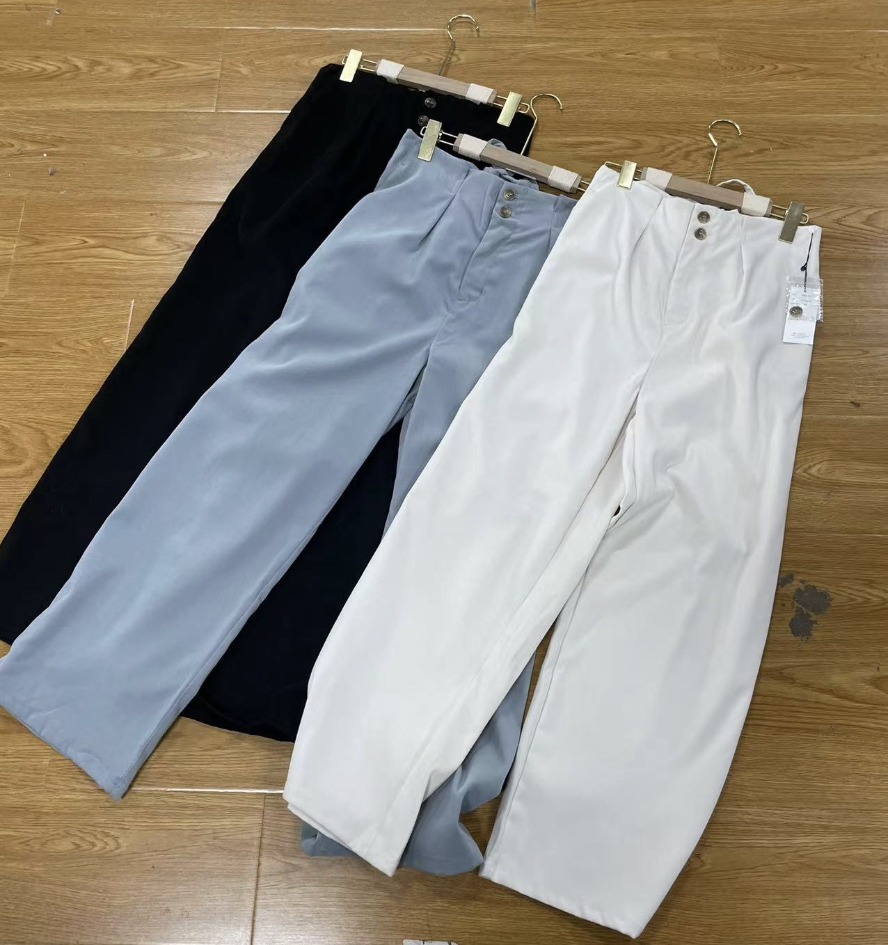 微瑕纯色高腰宽松休闲显瘦百搭韩版垂感复古高级感长裤直筒简约Y3